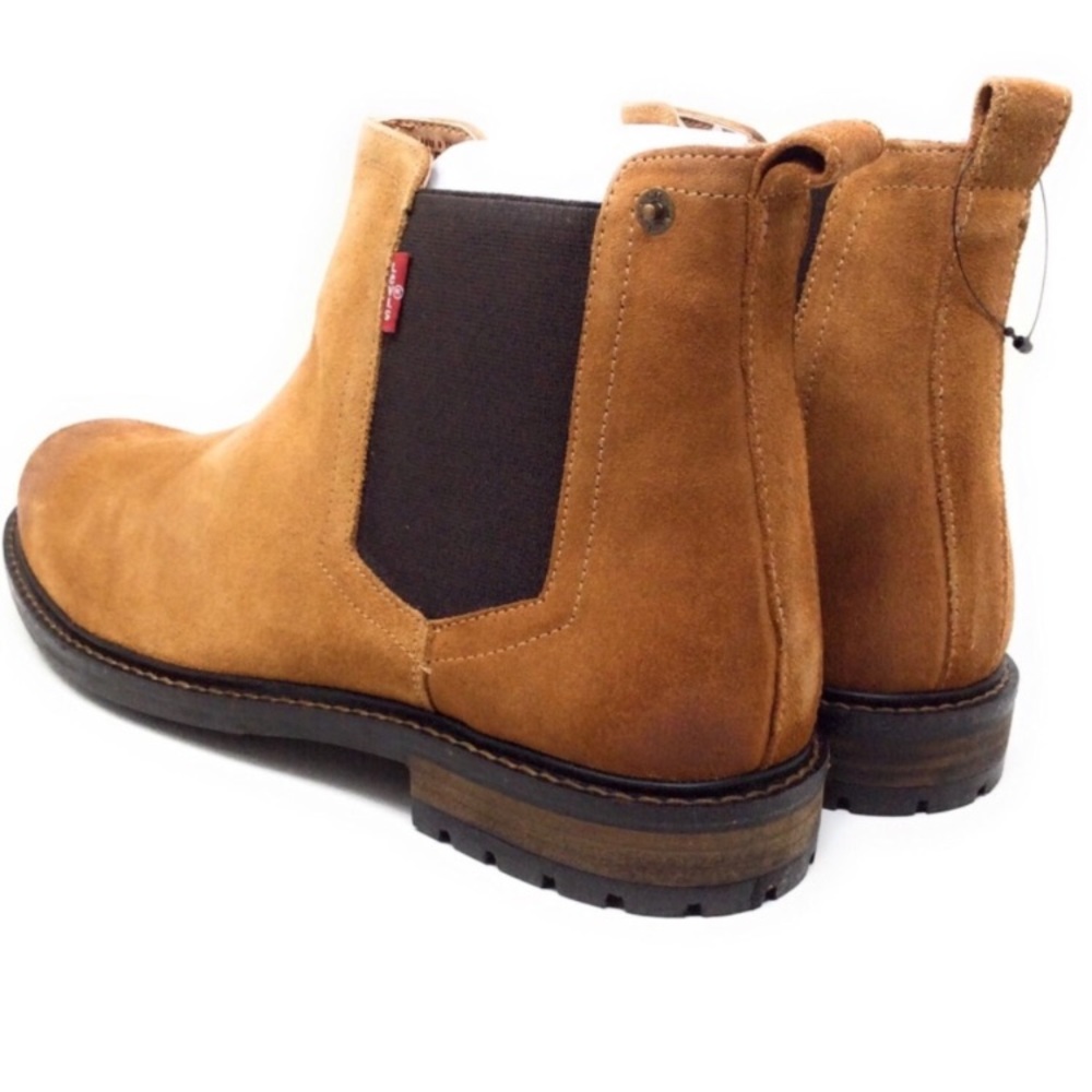 Levis Mens Keith Pull On Chelsea Ankle Boots Tan/ Brown Suede Size 13 M US (NWT) - Picture 3 of 11